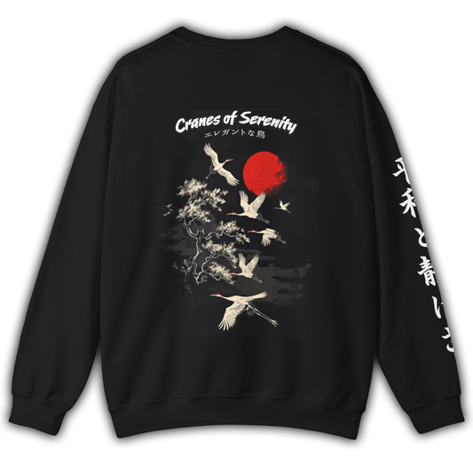 Cranes Red Sun Crewneck